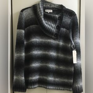Jones New York black and Gray striped sweater XXL